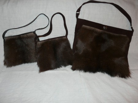kožené kabelky+kožešina z laně